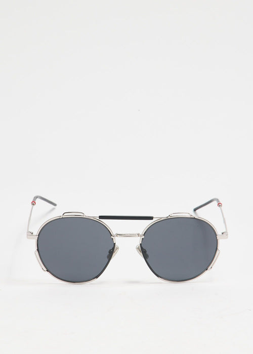 Dior Aviator Round Sunglasses in Silver Metal
