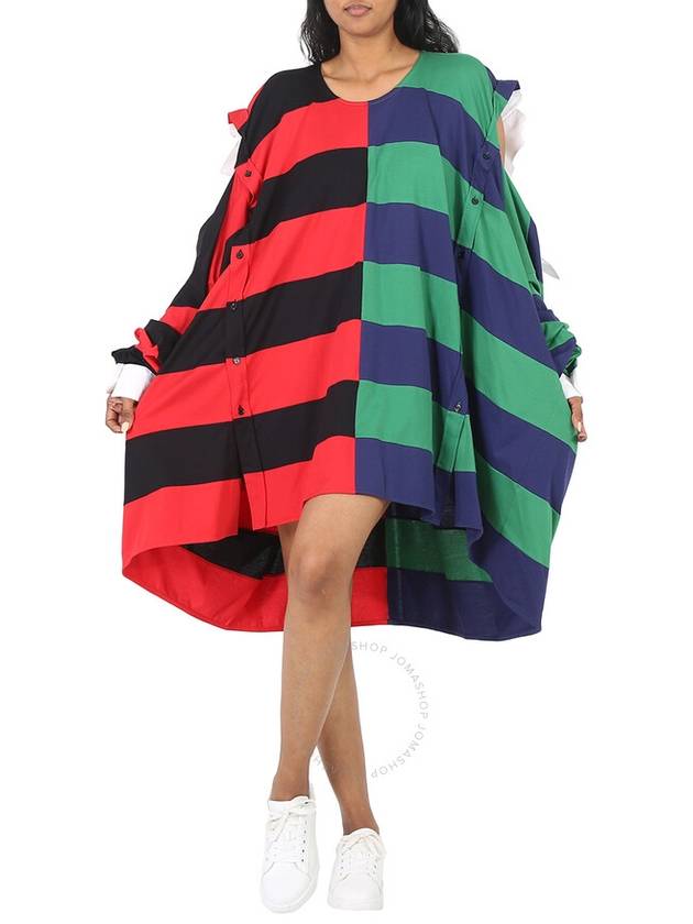 Burberry Burberry Striped Cotton Reconstructed Rugby Shirt Dress, Size One Size