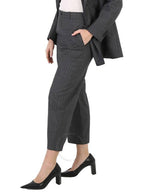 Balenciaga crop detail straight pants gray