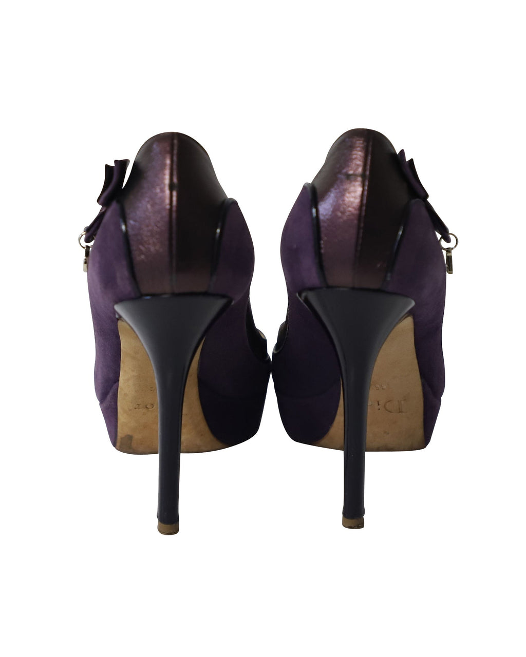 Dior High Heel Metallic Pumps in Purple Suede