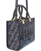FENDI Sunshine Small FF Chenille & Leather Tote