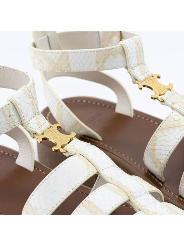CELINE Triomphe Clea Gladiator Chunky Sandals White