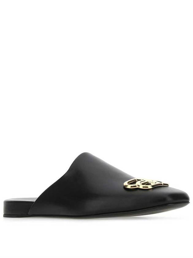 Balenciaga BB Logo Leather Mule Black