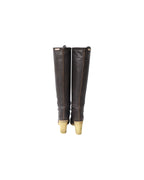 See by Chloe Knee High Boots with Rubber Sole in Brown Leather