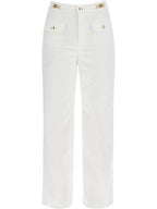 CELINE Gourmettes Cotton Straight Pants White