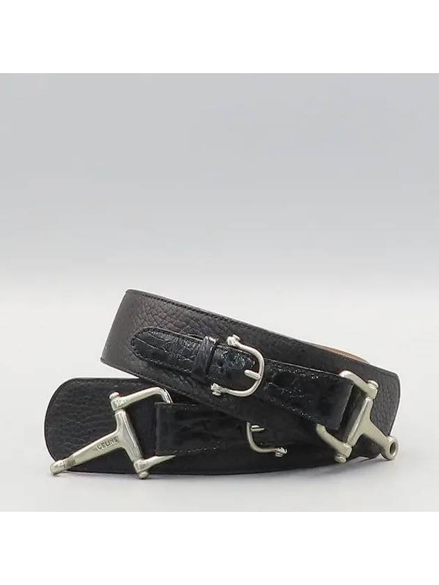 CELINE Silver horsebit decorated women s belt