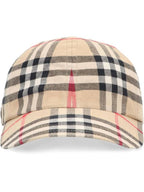 Burberry Check Cotton Ball Cap Beige