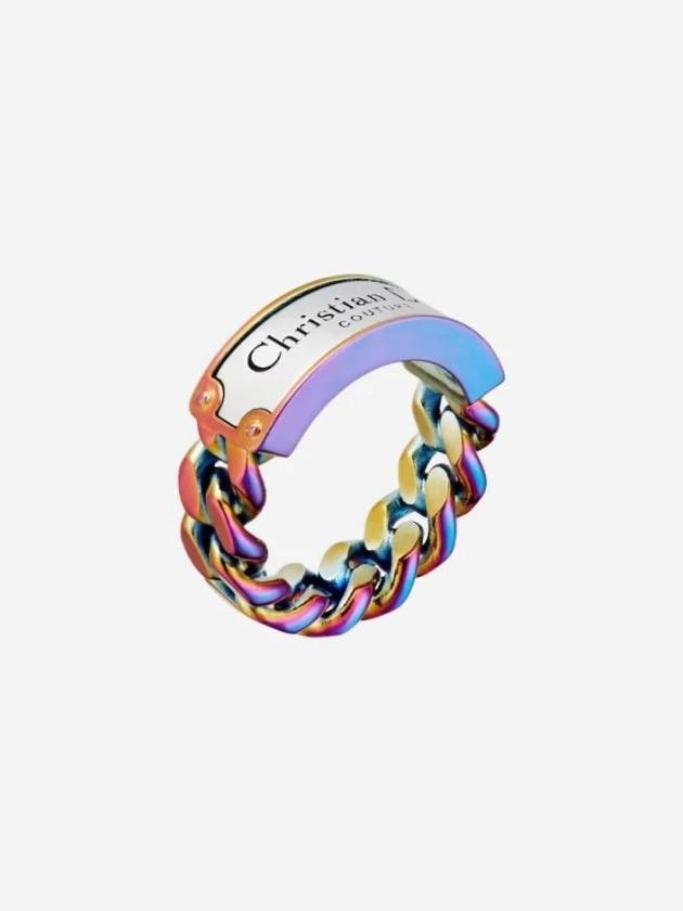 Couture Chain Link Ring Iridescent Finish Dior