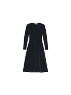 Balenciaga Women's Stretch Crepe Twill Long Dress Black