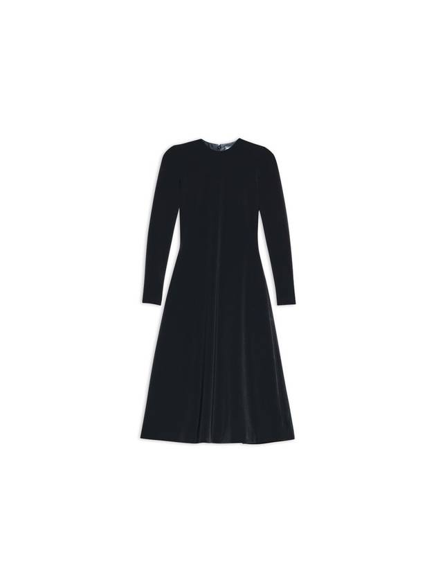 Balenciaga Women's Stretch Crepe Twill Long Dress Black