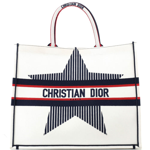 Dior Dioralps Book Tote Embroidered Canvas Large