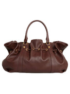 CELINE Medium Abbey Supple Calfskin Tote Bag Chestnut