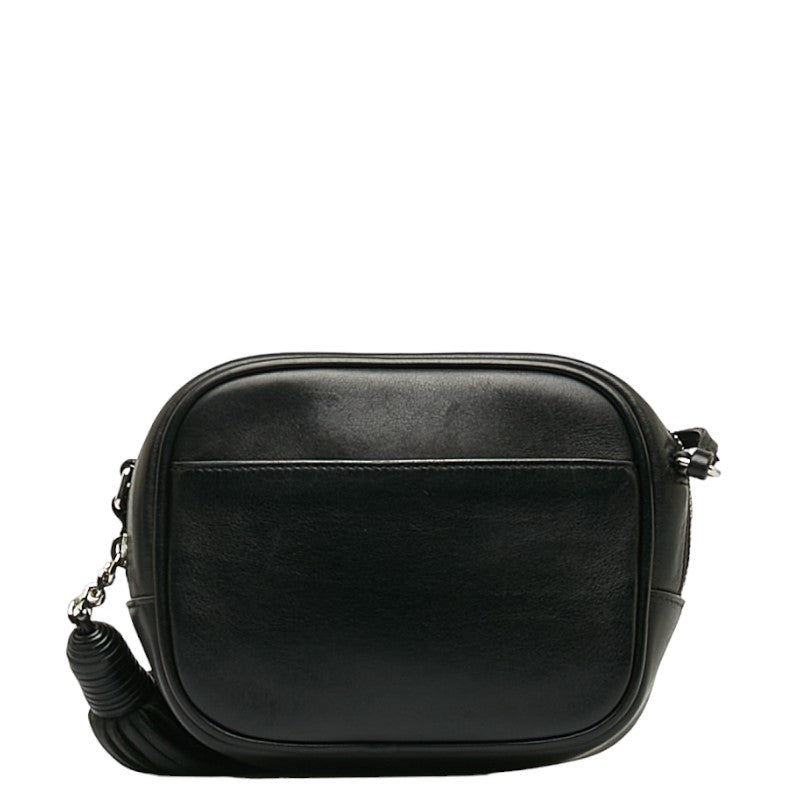 Saint Laurent Logo Blog Bag Fringe Tassel Sloping Shoulder Bag Black Leather  Saint Laurent