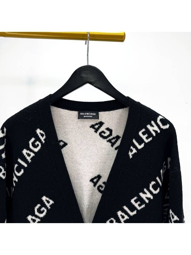 Balenciaga Multi logo wool cardigan black 683351