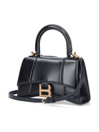 Balenciaga Hourglass XS Glossy Calfskin Tote Bag Black