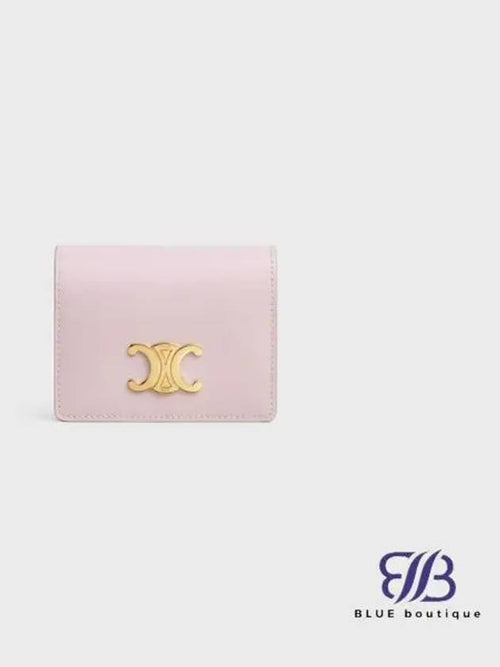 CELINE Triomphe Business Shiny Calfskin Card Wallet Pastel Pink