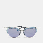 Fendi Blue/silver Ff 0042/s Crystals Cat Eye Sunglasses