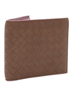 Bottega Veneta Brown Purple Intrecciato Weaving VN Folder Half Wallet 113993