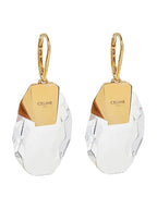 CELINE Grands Volumes Diamante Crystal Earrings Gold