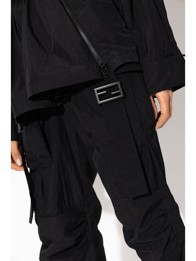Fendi Women's Nylon Cargo Track Pants Black