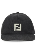 Fendi FF Logo Jeans Ball Cap Black