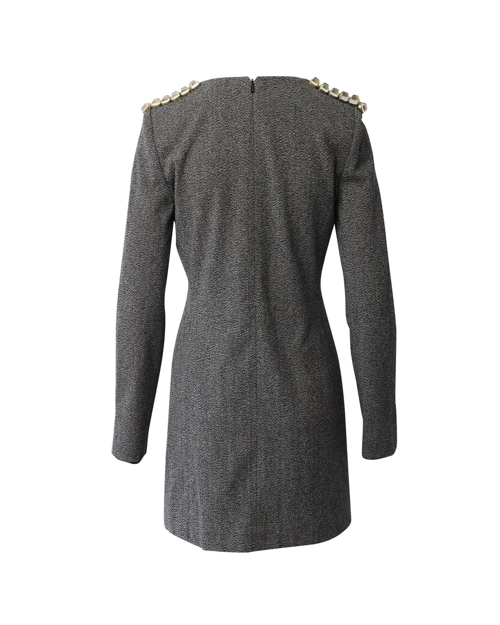 Chloe Epaulettes Sheath Dress in Black Wool