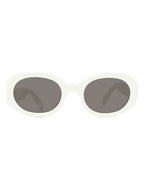 CELINE Eyewear Triomphe Logo Temple Sunglasses White