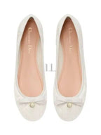 Quilted Cannage Calfskin Ballerina Flat Off White Dior
