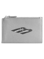 Balenciaga Logo Zipper Card Wallet Heather Grey