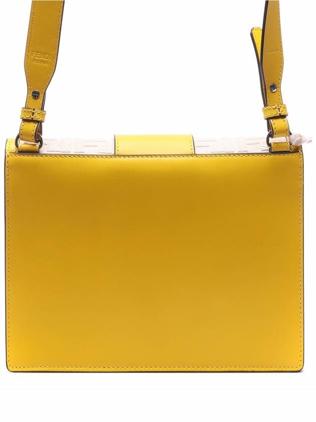 Fendi FF Flat Baguette Leather Cross Bag Yellow