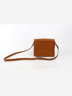 CELINE Vintage brown gold buckle flap shoulder cross bag 2JCEB807