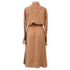 Fendi Crêpe De Chine Shirt Dress In Nude Silk
