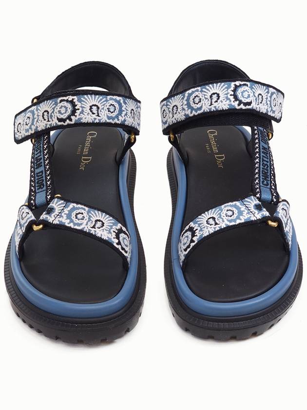 D-Way Embroidered Logo Sandals Blue Dior