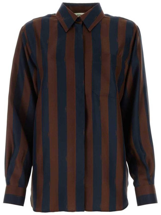 Fendi 24SS Shirt FS8190AWZVF1P2U P24 COCOA NAVY