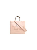 Fendi Sunshine Logo Medium Leather Tote Bag Pink