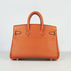 Hermes Birkin 25cm Handbag 6068 orange silver