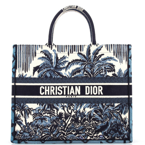 Dior Book Tote Embroidered Canvas Large