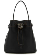 Burberry Mini Grainy Leather TB Bucket Bag Black