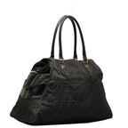Fendi Zucca Handbag 8BN158 Black Canvas Leather Ladies Fendi
