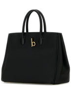 Burberry Rocking Horse Small Leather Tote Bag Black