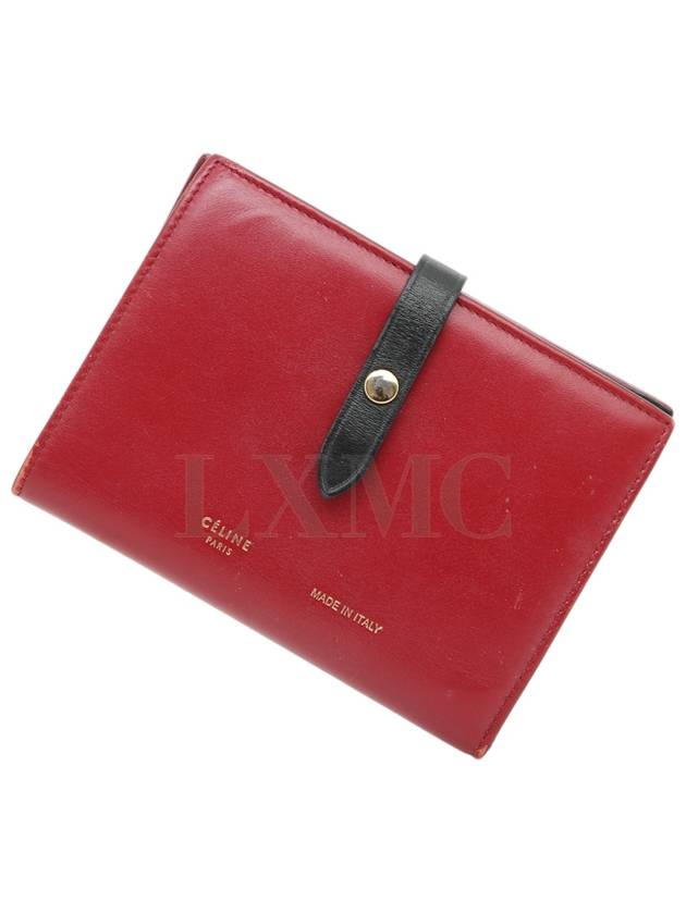 CELINE Multi function wallet black red two tone