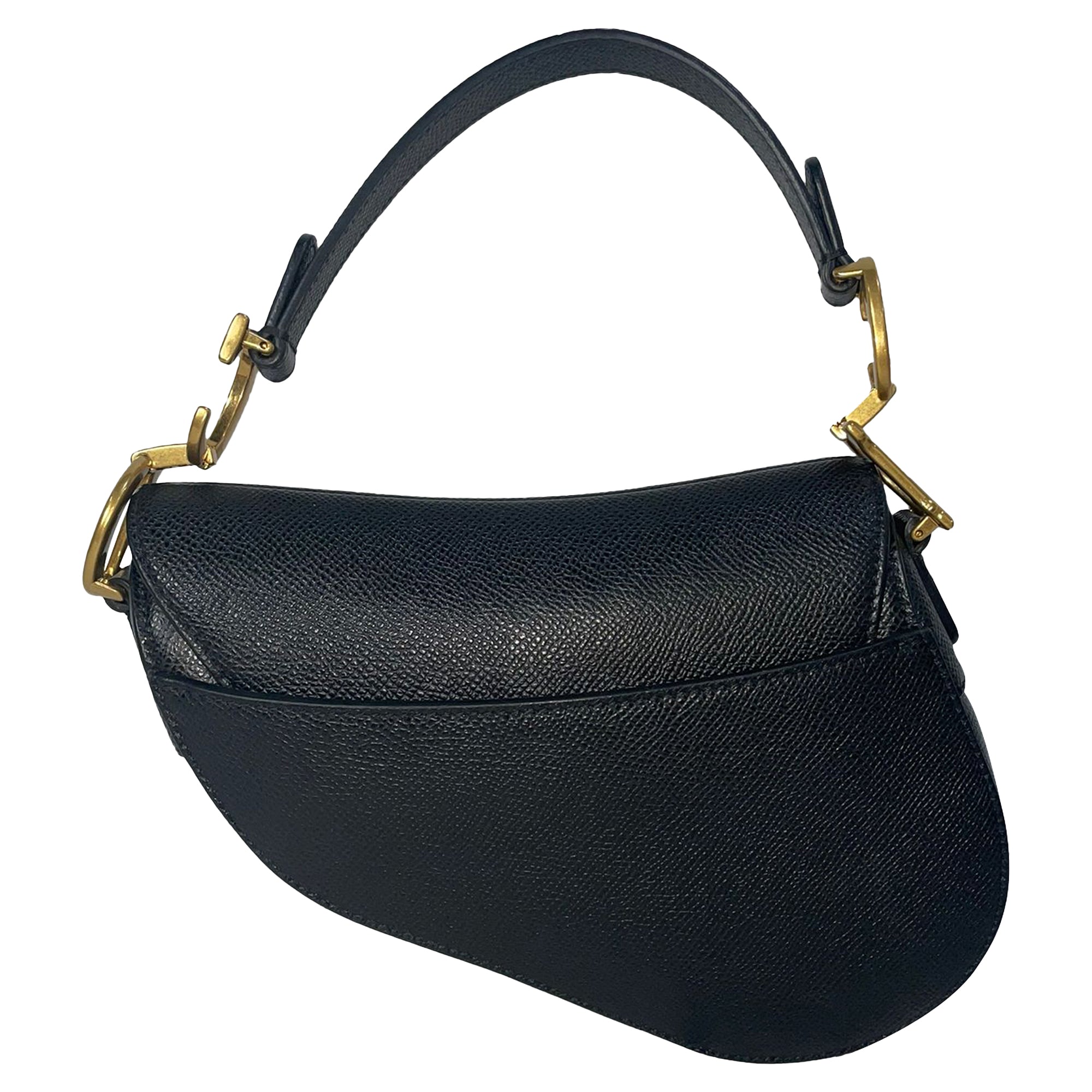 Dior Mini Saddle Bag in Black Leather