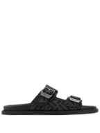 Fendi Men's Peel Jacquard Fabric Sandals Black
