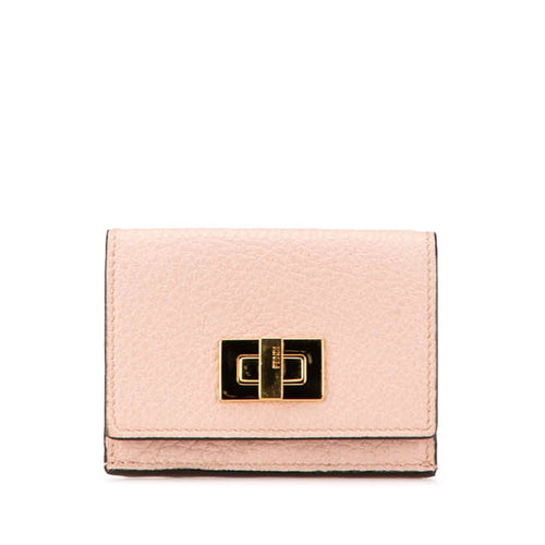 Fendi Peekaboo Leather Trifold Wallet