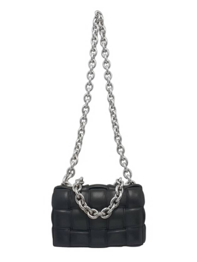 Bottega Veneta 631421 Padded cassette silver chain shoulder bag