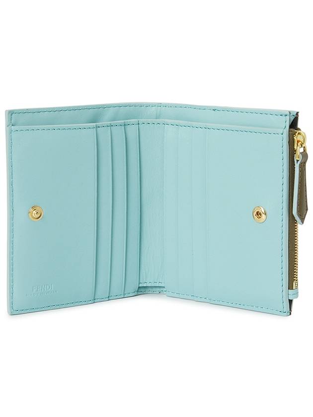 Fendi Slim Baguette Leather Half Wallet Green