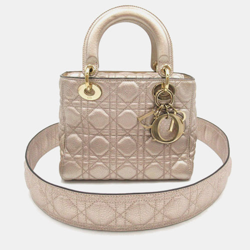 Dior Small Metallic Calfskin Cannage Supple Lady Bag