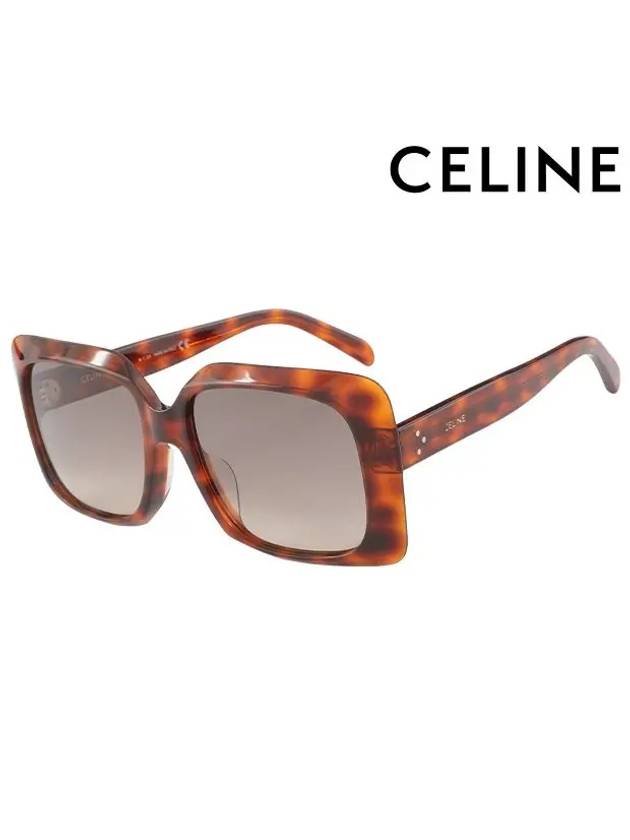 CELINE Eyewear Logo Square Sunglasses Brown