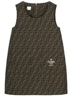 Fendi Kids All Over FF Print Dress Brown