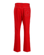 Chloe Boot Cut Trousers in Red Polyester